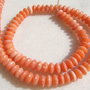 (10 bucati) Coral portocaliu - somon discuri aprox 6x3-3.5 mm