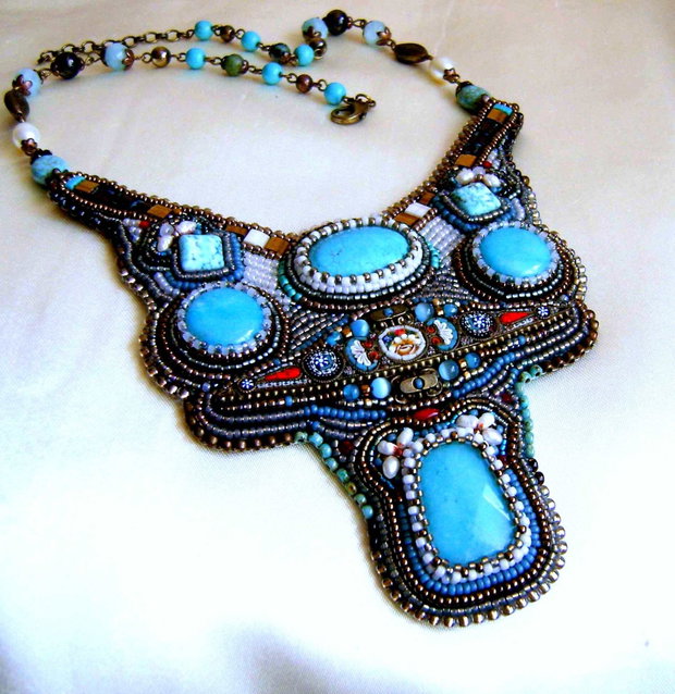Miniaturi venetiene - colier statement unicat, giuvaere vintage recreate , podoabe pe viata