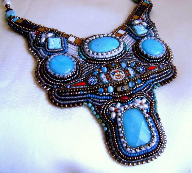 Miniaturi venetiene - colier statement unicat, giuvaere vintage recreate , podoabe pe viata