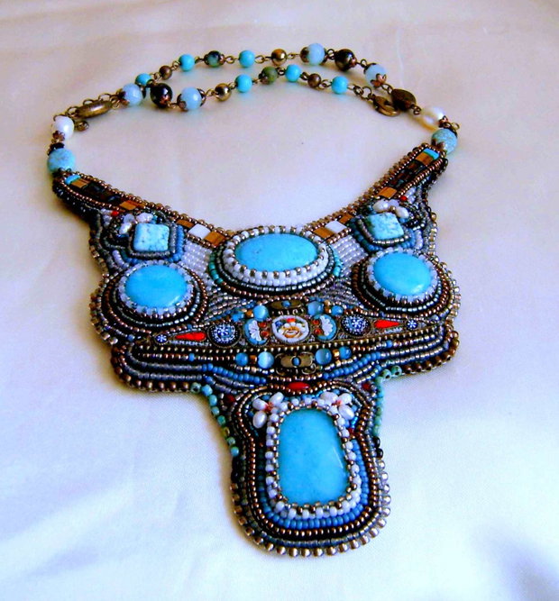Miniaturi venetiene - colier statement unicat, giuvaere vintage recreate , podoabe pe viata