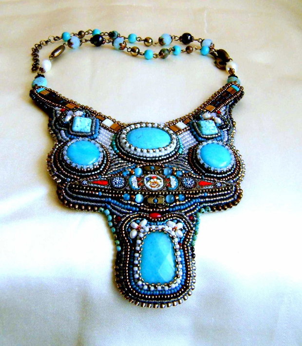 Miniaturi venetiene - colier statement unicat, giuvaere vintage recreate , podoabe pe viata