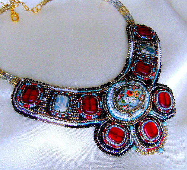 Miniaturi venetiene - colier statement unicat, giuvaere vintage recreate , podoabe pe viata