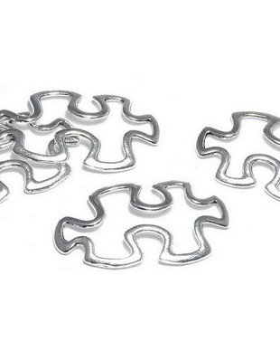 Link metalic, argintiu antichizat, 38x18 mm
