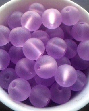 Margele sticla frostep lavanda 10 mm