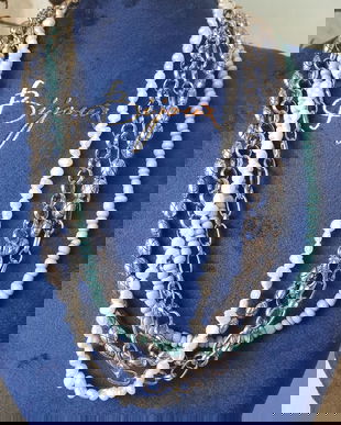 COLIER DEOSEBIT PERLE DE CULTURA SI TURCOISE