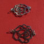 Trandafir - charm / pandant / link din argint .925 rodiat aprox 19x28 mm (cu anourile)
