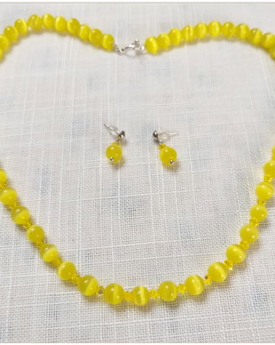CAT'S EYE GALBEN SI CRISTALE SWAROVSKI