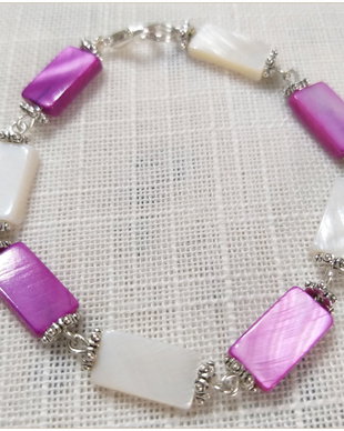BRATARA- SIDEF ALB SI FUCSIA