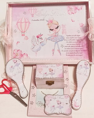 Tava personalizata mot, cu tema Balerina