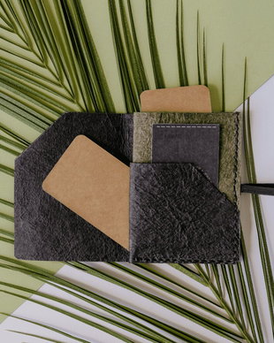 Portofel "SMART XS" din piele de cocos, slim, personalizat prin gravura