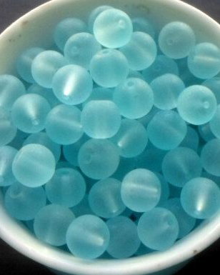 Margele sticla frostep blue 8 mm