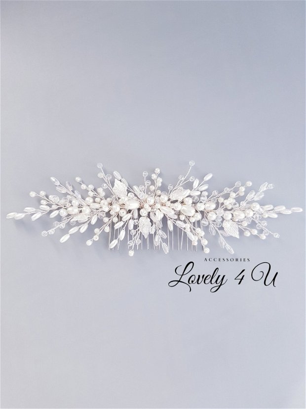 *Chyntya -Accesoriu elegant cu perle, pietricele, cristale și frunzulițe