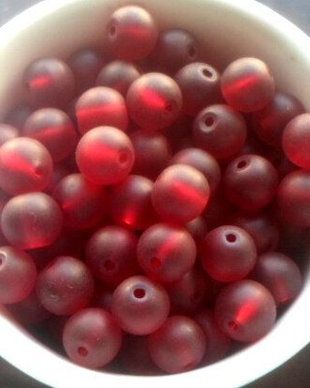 Margele sticla frostep visiniu 8 mm