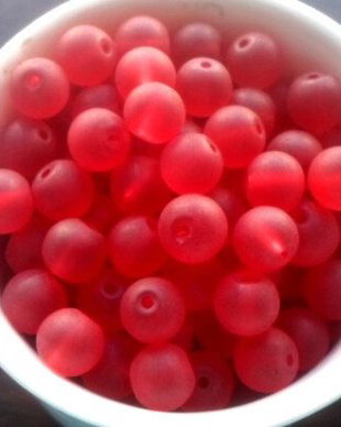 Margele sticla frostep rosu 8 mm