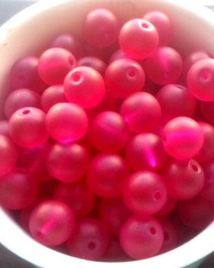 Margele sticla frostep rosu zmeura 8 mm