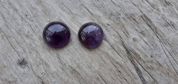 Cabochon ametist, 12 mm (2 buc)