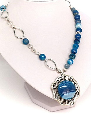 Set/colier si cercei/blue agat
