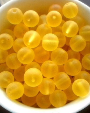Margele sticla frostep galben 8 mm