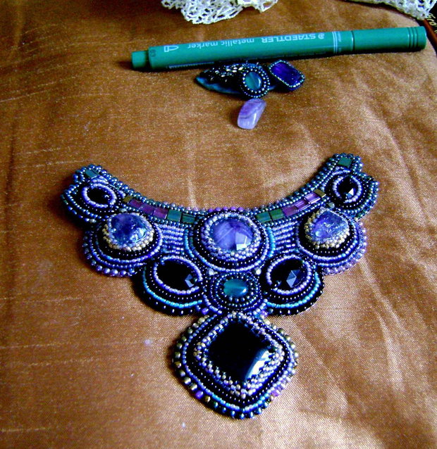 Turmalina si ametist / Colier splendid cromatic / podoabe pe viata