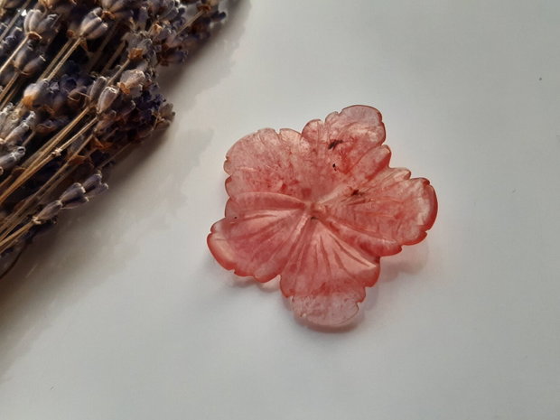 Pandant floare cuart sculptat