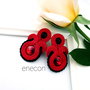 Cercei pe lob roșii soutache cu swarovski si onix