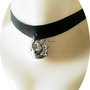 chocker piele cu pandantiv soare si luna