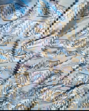 Esarfa mătase naturala bleu-gri