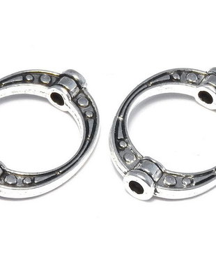 Link metalic, argintiu antichizat, 19x14.5 mm