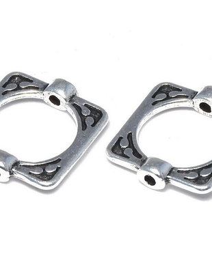 Link metalic, argintiu antichizat, 16x14 mm