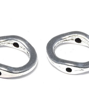 Link metalic, argintiu antichizat, 15x13 mm