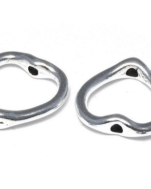 Link metalic, argintiu antichizat, 13.5x14 mm