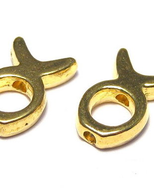 Link metalic, auriu antichizat, 13.5x9 mm