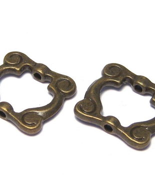 Link metalic, bronz, 14x14 mm