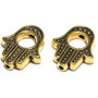 Link metalic, auriu antichizat, 15x13 mm