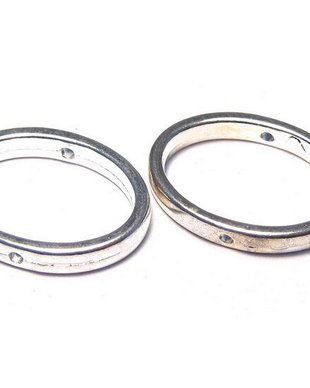 Link metalic, argintiu antichizat, 19x14.5 mm