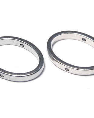 Link metalic, platina, 19x14.5 mm
