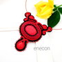 Pandantiv roșu statement, soutache