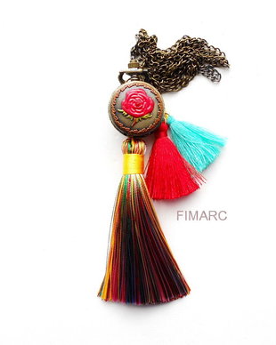 Happy - colier cu ciucuri si ceas functional