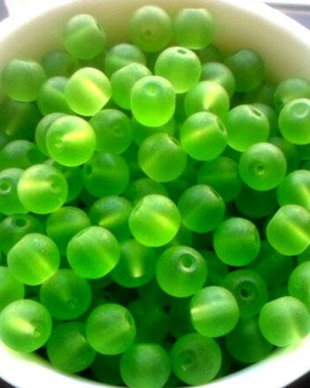 Margele sticla frostep verde 6 mm