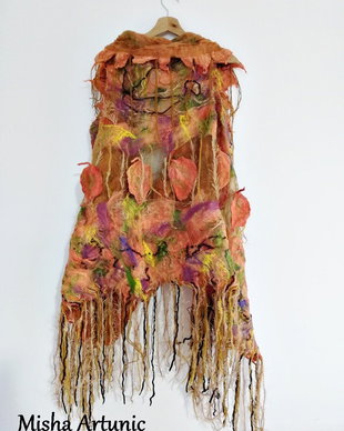 REZERVAT _Vesta impaslita pe organza - Cad frunzele