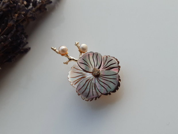 Pandant/brosa floare shell
