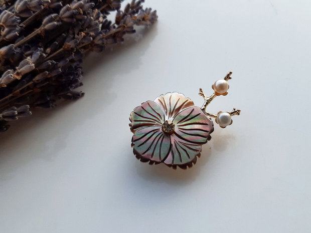 Pandant/brosa floare shell
