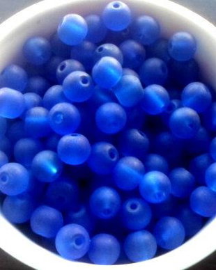 Margele sticla frostep albastru regal 6 mm