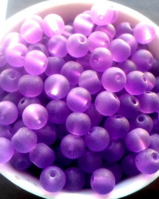 Margele sticla frostep mov 6 mm
