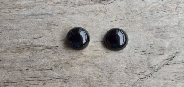 Cabochon agata neagra, 10 mm (2 bucati)