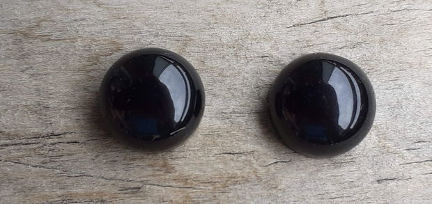 Cabochon agata neagra, 10 mm (2 bucati)