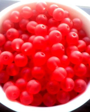 Margele sticla frostep rosu 6 mm