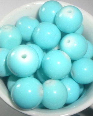 Margele sticla blue intens 14 mm cal. III