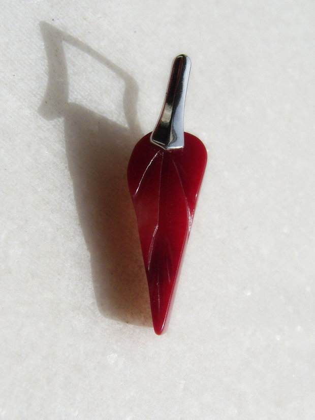 Agatatoare brioleta / pandant din argint .925 rodiat aprox 3.5x7.5x10 mm