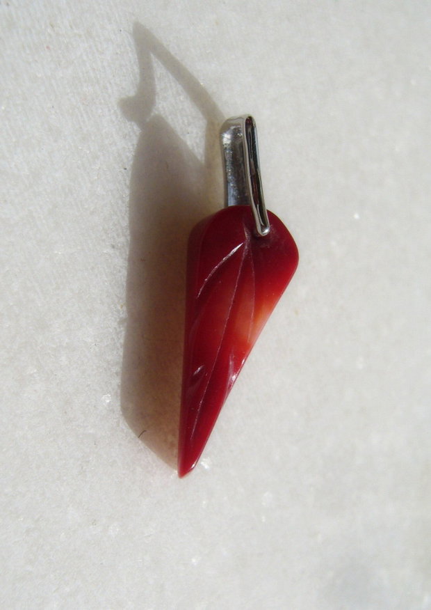 Agatatoare brioleta / pandant din argint .925 rodiat aprox 3.5x7.5x10 mm
